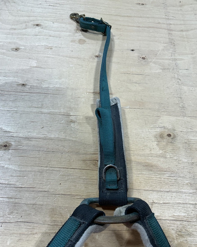 Western  Breast Collar  Green /Fleece ( missing brest collar keepers )
