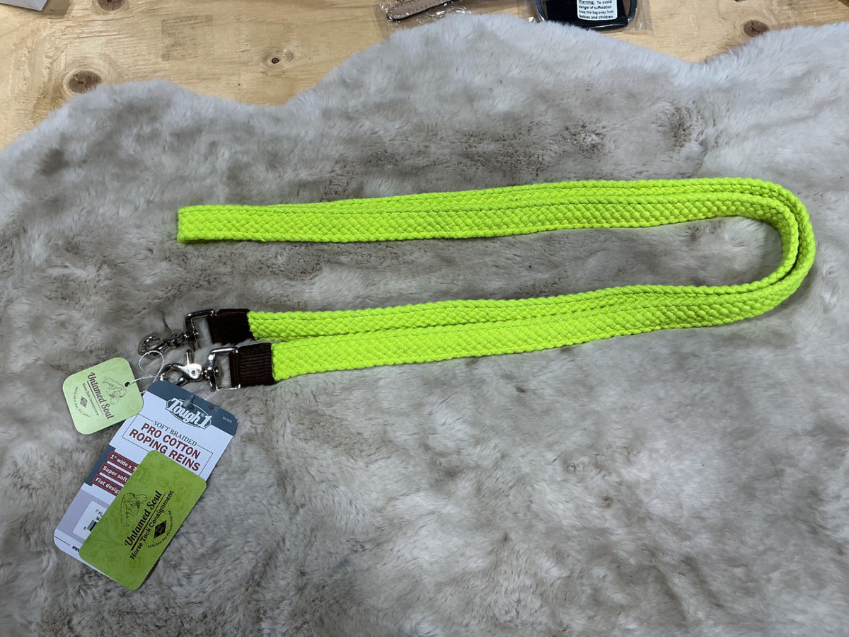 Western Reins FLAT ROPING COTTON *NEW*Lime Green