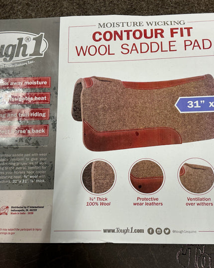 Western Saddle Pad 31X31 WOOL 3/4