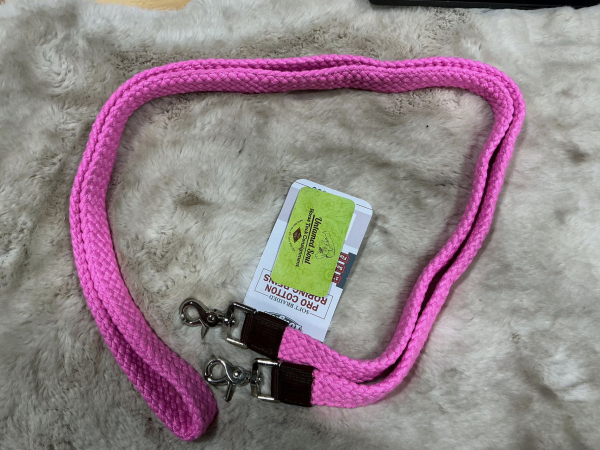 Western Reins FLAT ROPING COTTON *NEW*PINK