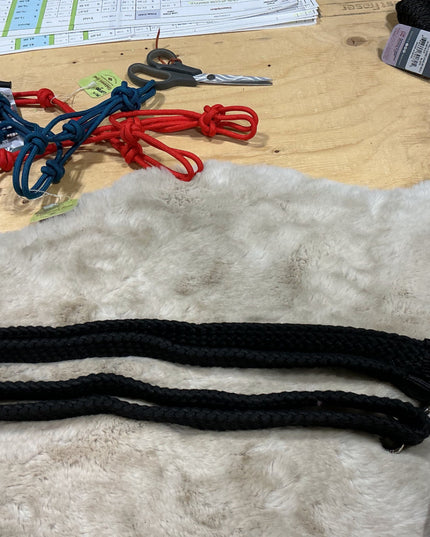 Western Reins FLAT ROPING COTTON *NEW* Black