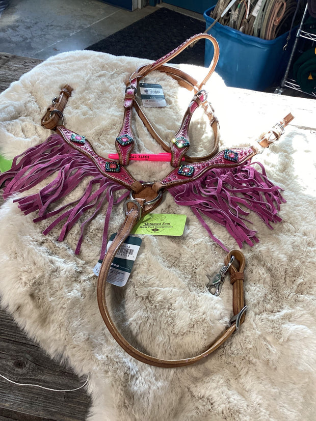 Western Mini/Pony  Headstall & Breast Collar Pink *NEW*