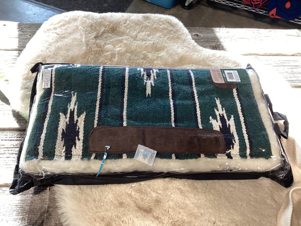 Western Saddle Pad – Fleece Bottom, Green, 19" x 19" | New