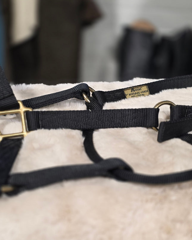 Halter Nylon Black *average Horse*