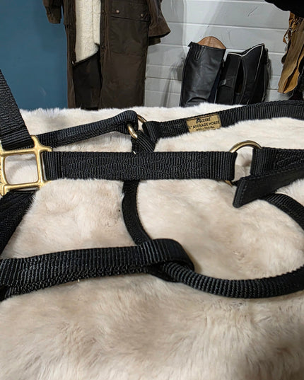 Halter Nylon Black *average Horse*
