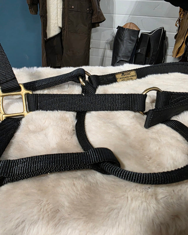 Halter Nylon Black *average Horse*