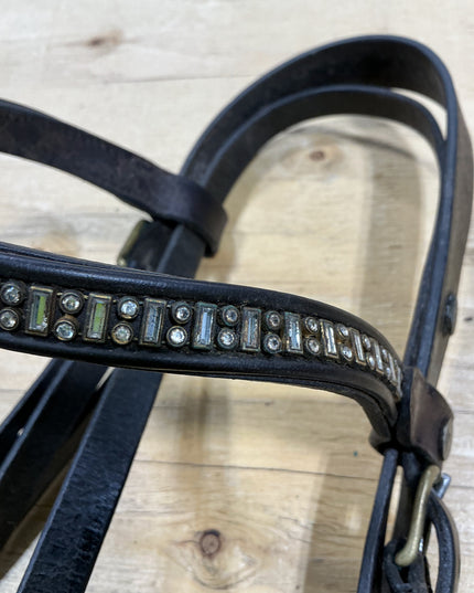 English Bridle Leather decorative brow band
