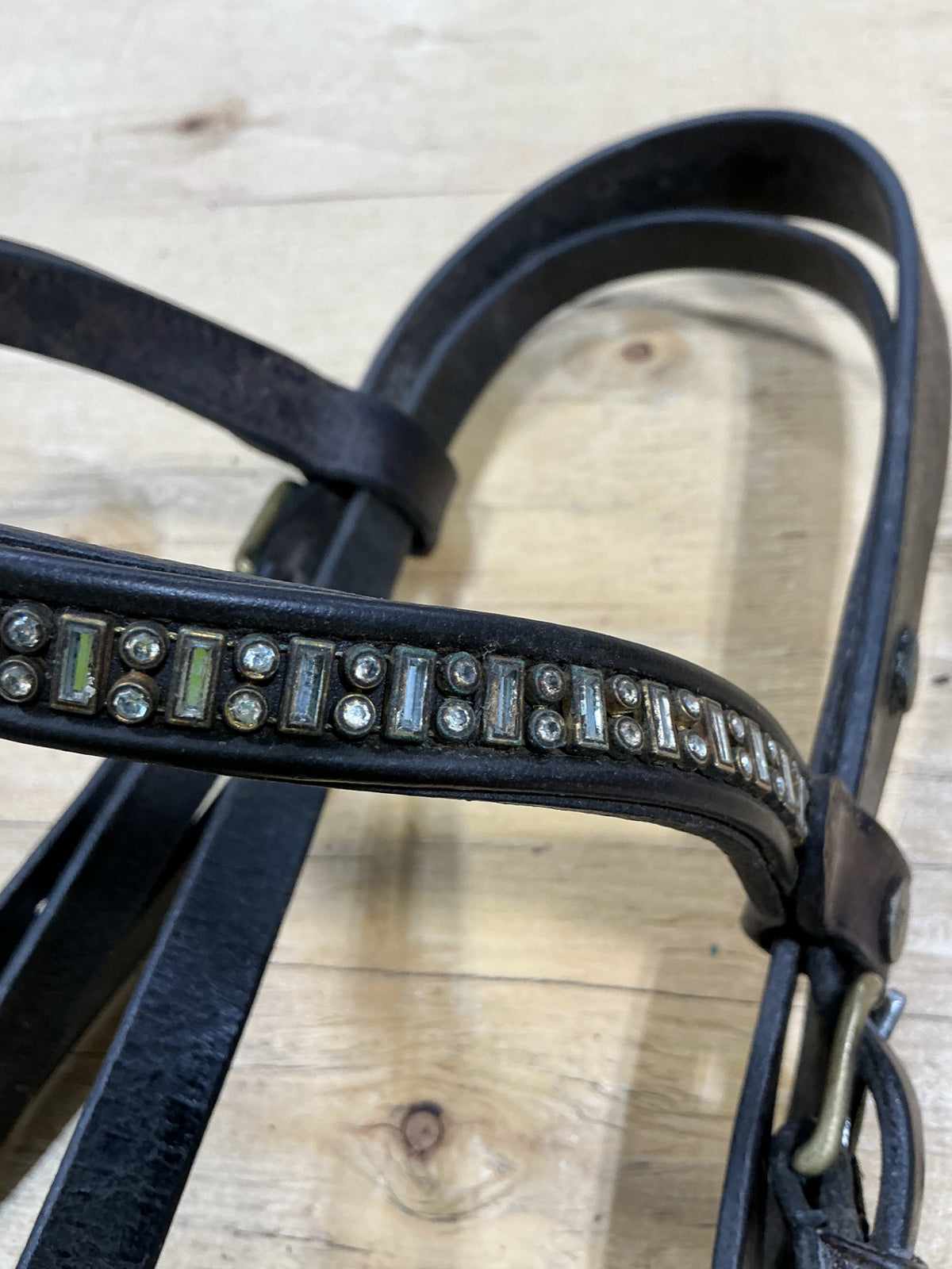 English Bridle Leather decorative brow band