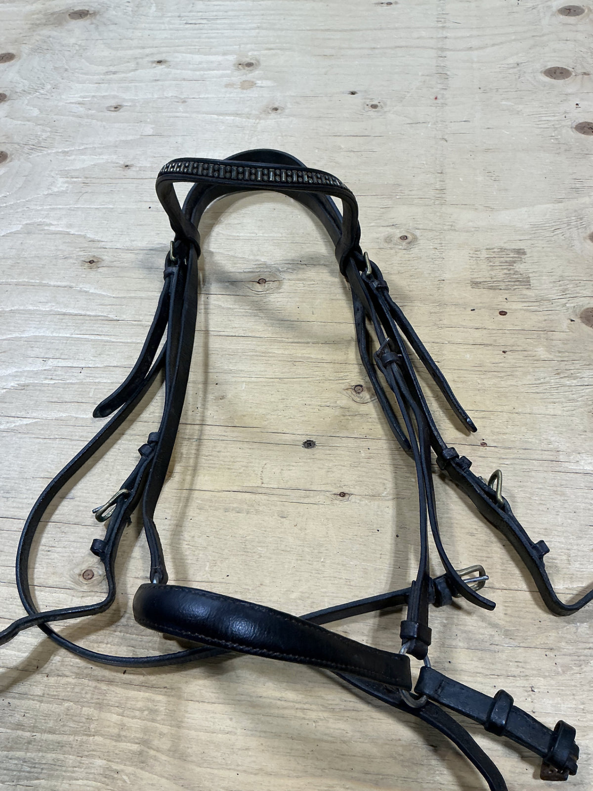 English Bridle Leather decorative brow band