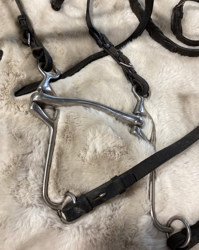 English Bridles Reins & Bit Red Brow Band