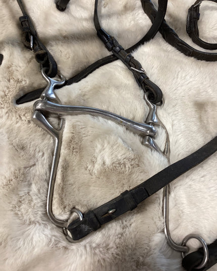 English Bridles Reins & Bit Red Brow Band