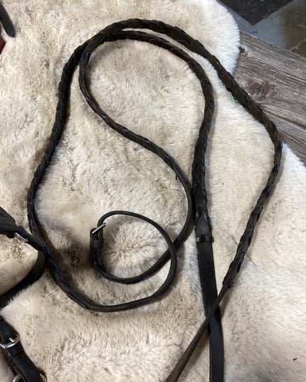 English Bridles Reins & Bit Red Brow Band