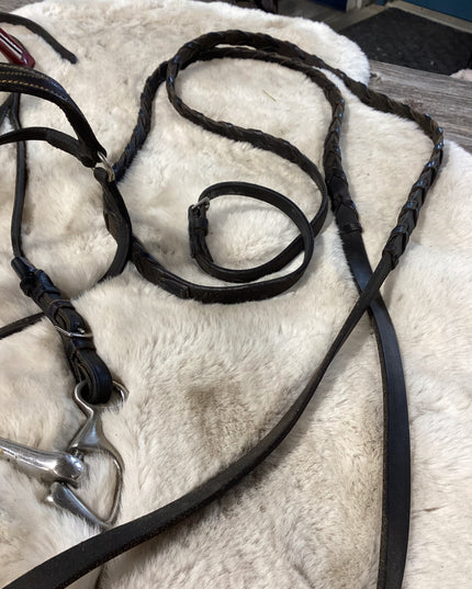 English Bridles Reins & Bit Red Brow Band