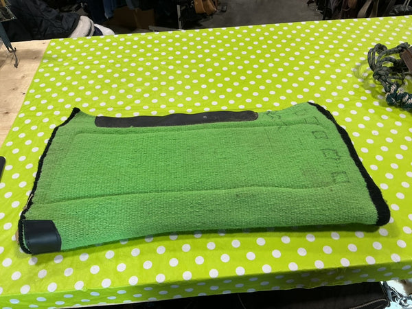 Western Saddle Pad – Fleece Bottom, Green, 32" x 34" | Used, Good