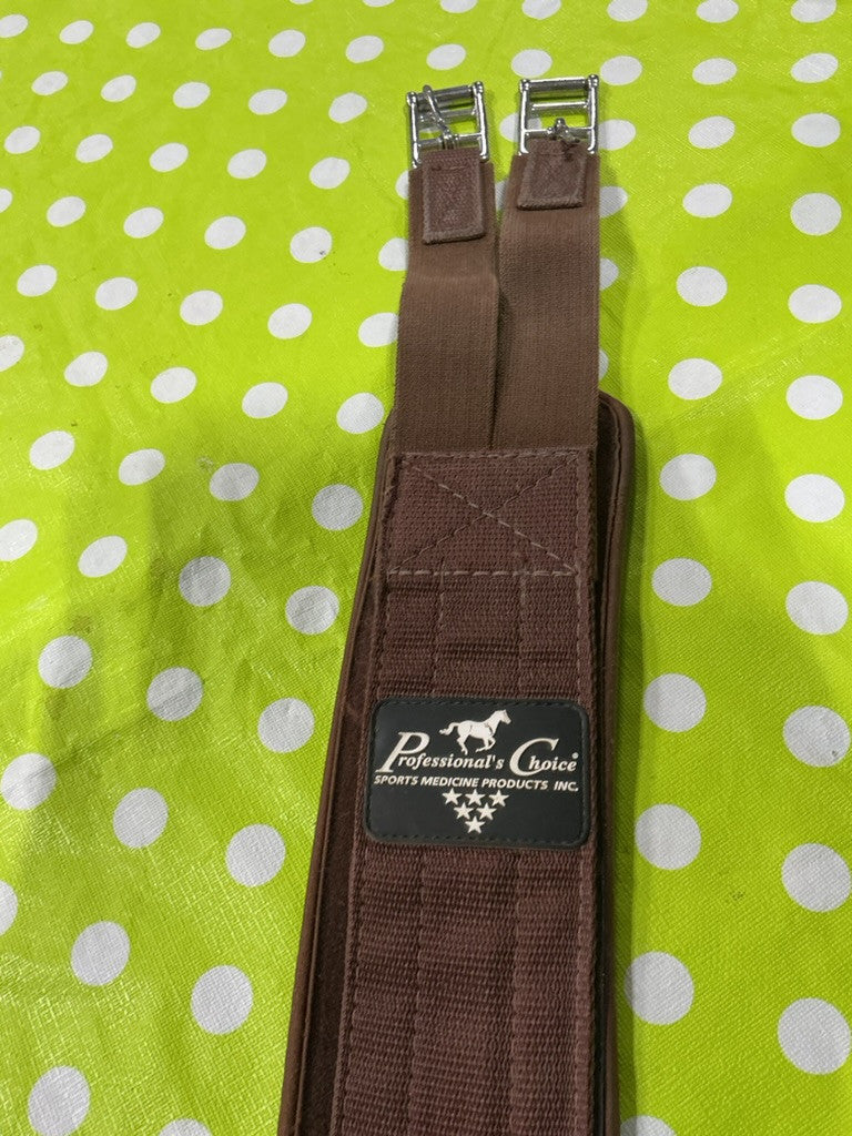 English Girth  Professional choice 50" Brown Fabric elastic ends like new