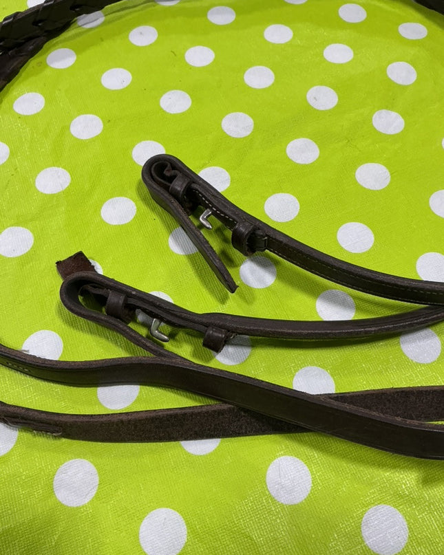 English Reins Braided leather brown