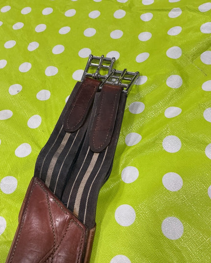English Girth  54" Elastic Ends Leather Brown