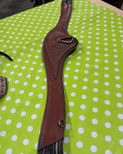 English Girth  54" Elastic Ends Leather Brown