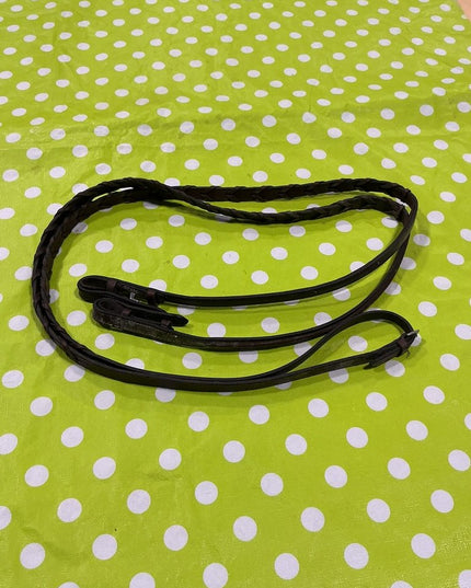English Reins  Brown Leather Braided
