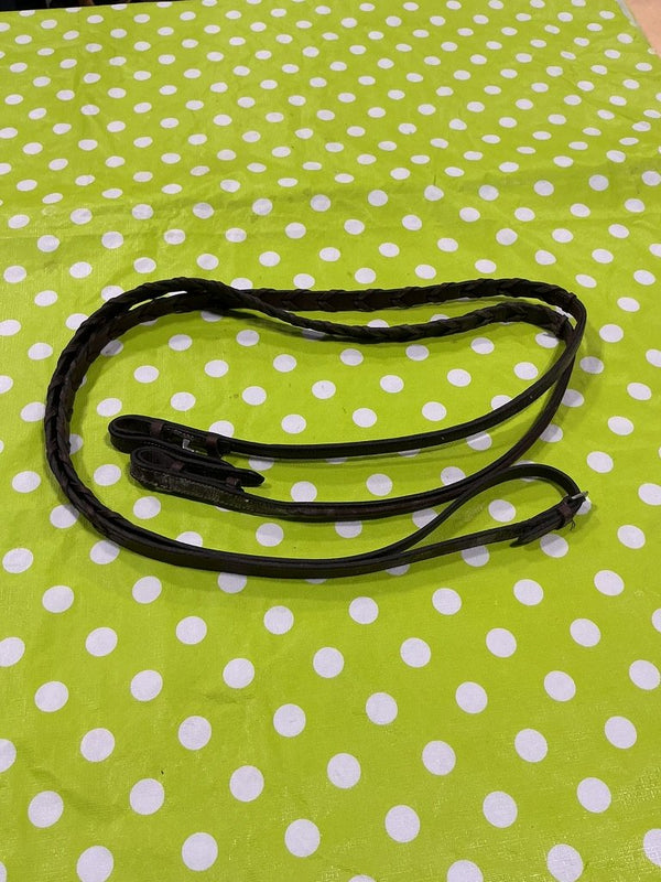 English Reins – Braided, Brown Leather (A) | Used