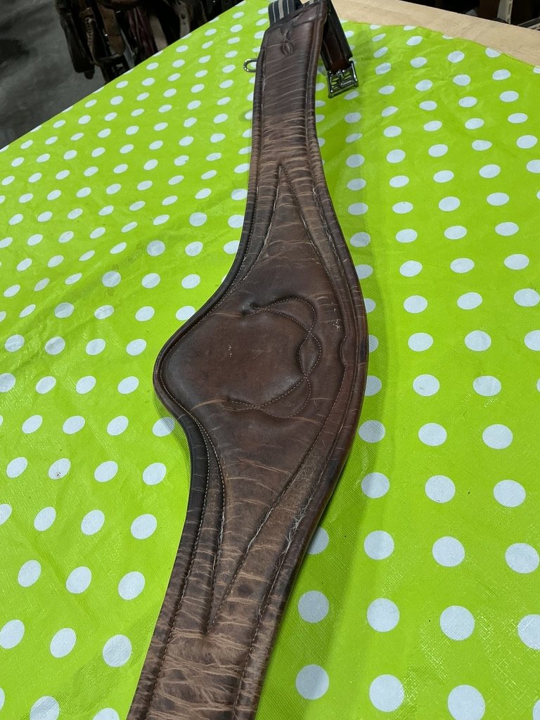 English Girth  54" Elastic Ends Leather Brown