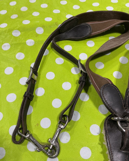 English Breast Collar Leather Brown elastic
