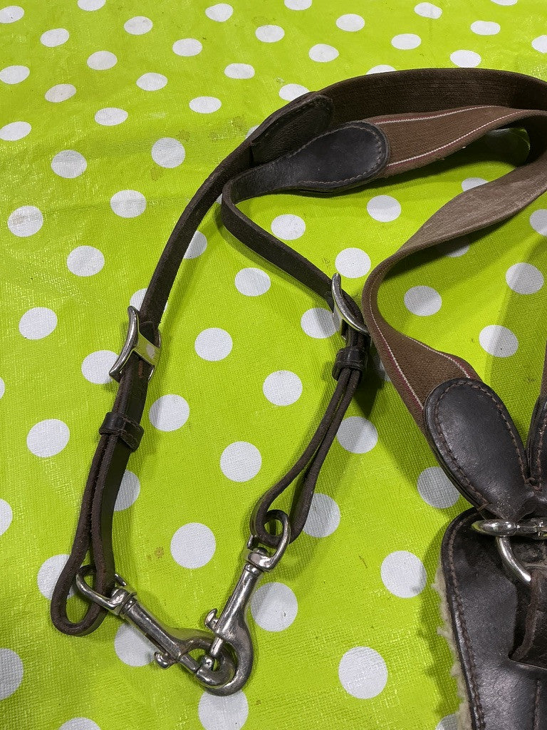 English Breast Collar Leather Brown elastic