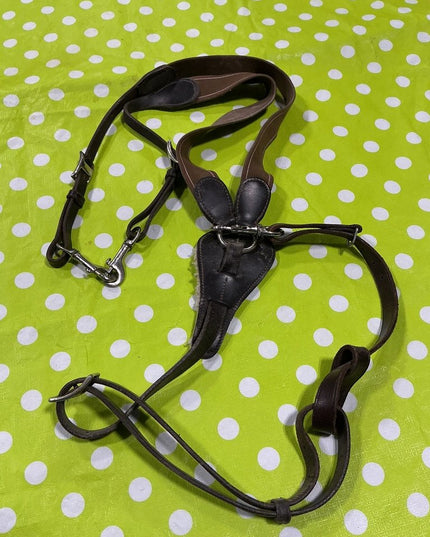 English Breast Collar Leather Brown elastic