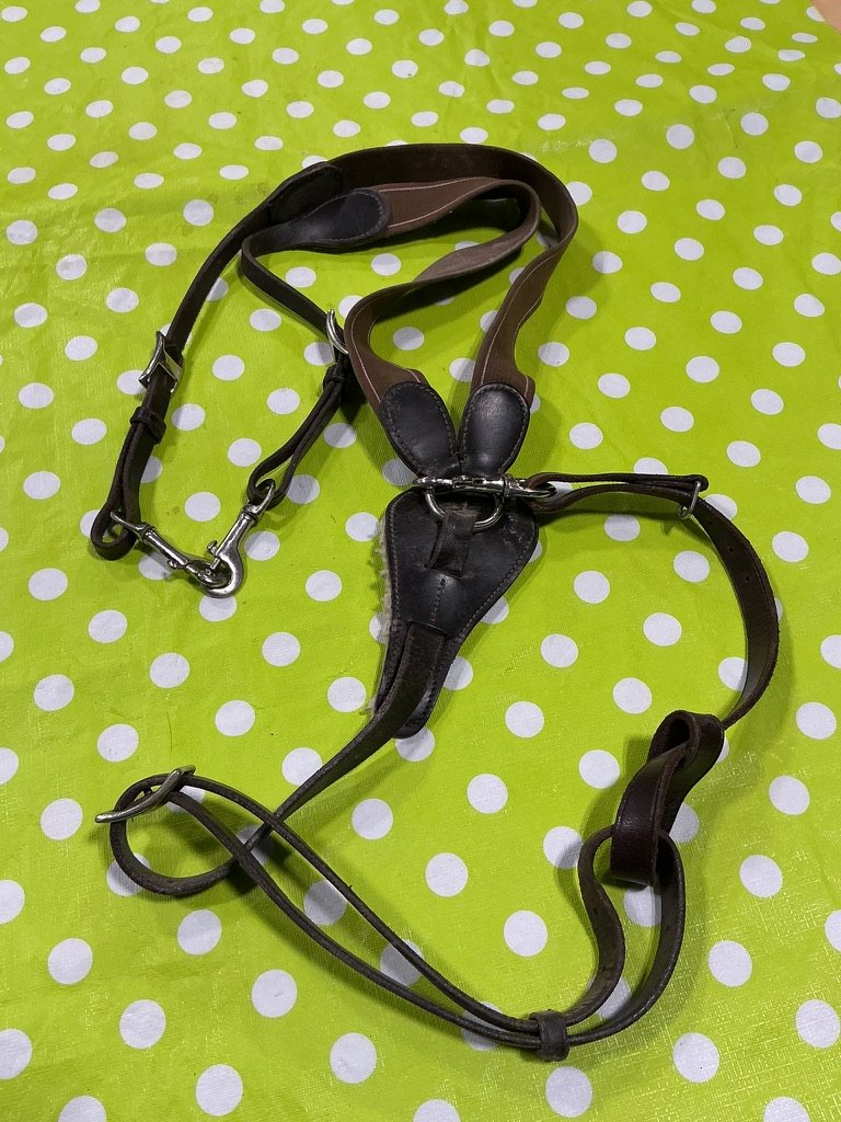 English Breast Collar Leather Brown elastic