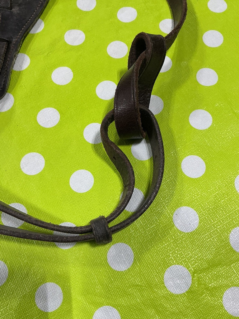 English Breast Collar Leather Brown elastic