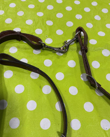 English Breast Collar Brown Leather/Elastic
