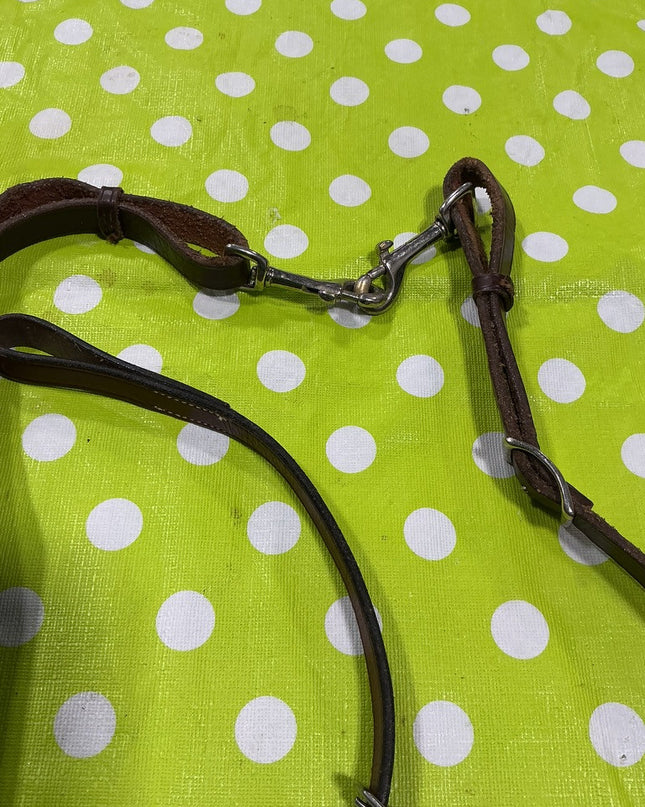 English Breast Collar Brown Leather/Elastic