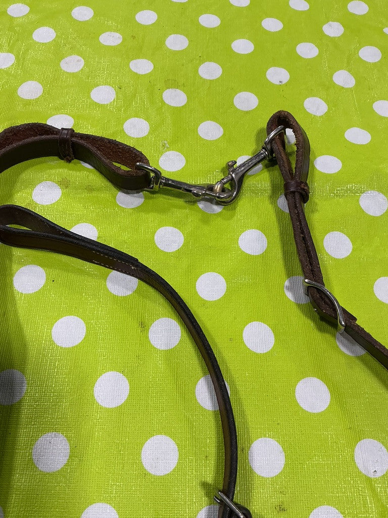 English Breast Collar Brown Leather/Elastic