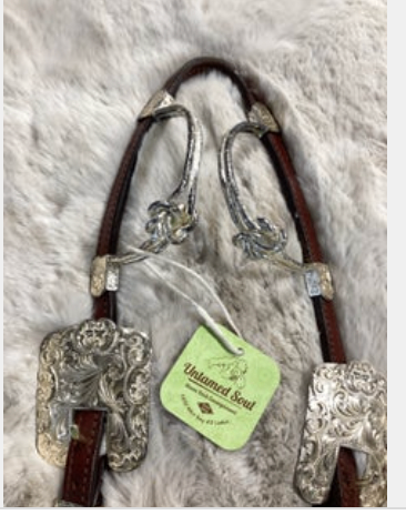 Western Headstall 2 ear  Silver Plated