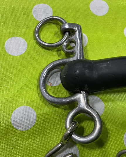 Bit Tom Thumb Mullen Mouth Rubber Pelham Bit with Curb Chain