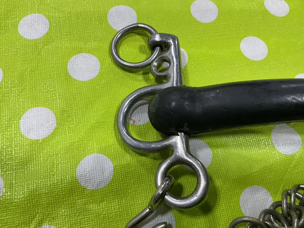 Bit Tom Thumb Mullen Mouth Rubber Pelham Bit with Curb Chain