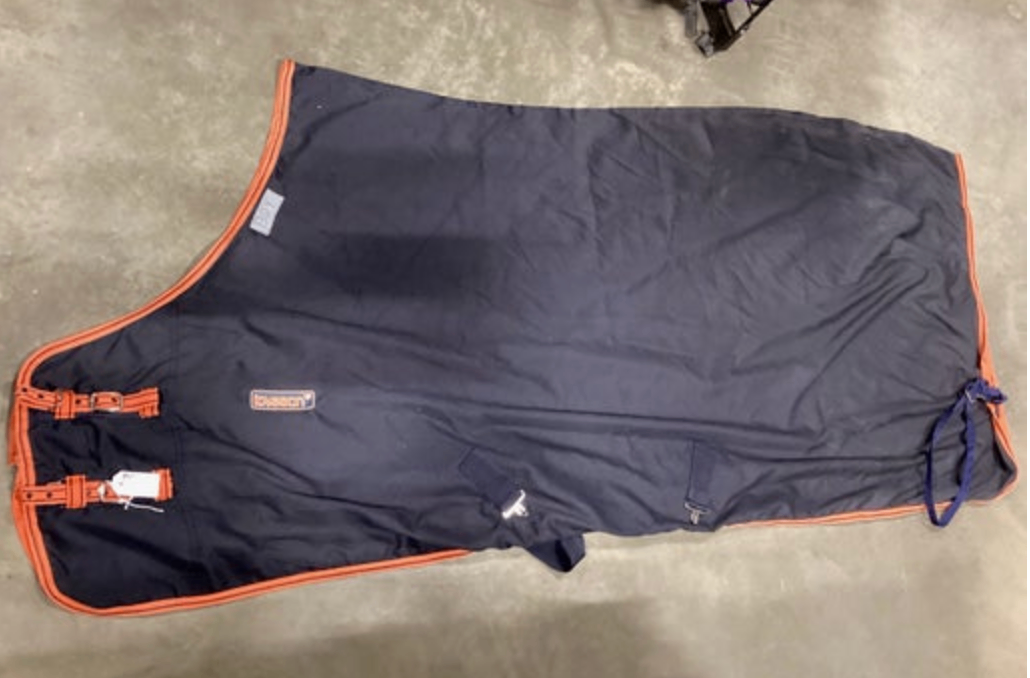 Stable Blanket BlueOrangeTrimLoveson84"
