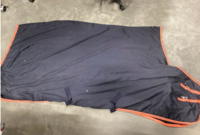 Stable Blankets BlueOrangeTrimLoveson84"