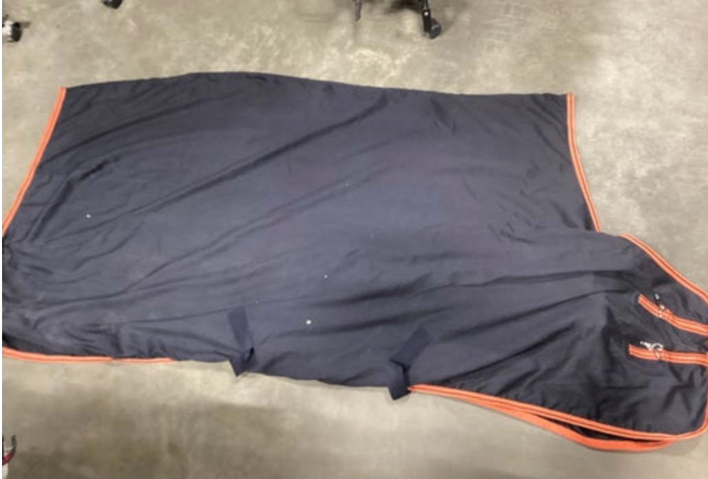 Stable Blanket BlueOrangeTrimLoveson84"