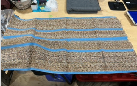 Western Saddle Blanket Multi & Blue Trim