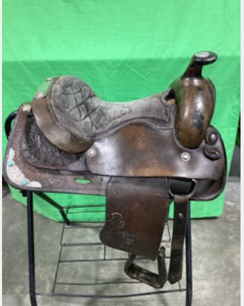 Western Saddle Dark with a Little Bling 14"