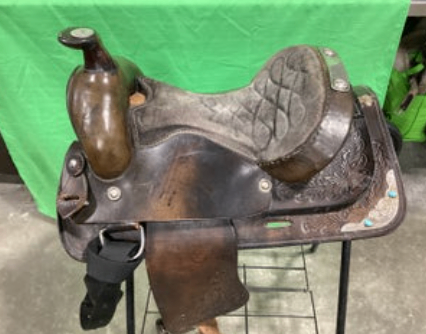 Western Saddle Dark with a Little Bling 14"