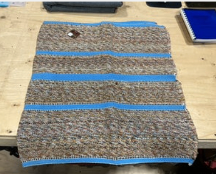 Western Saddle Blanket Multi & Blue Trim