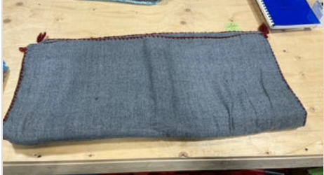 Western Saddle Blanket Grey Red Trim