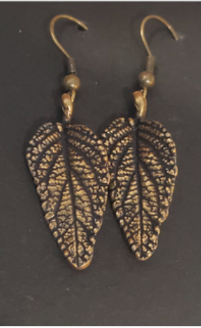 Earrings Antique Gold Leaf
