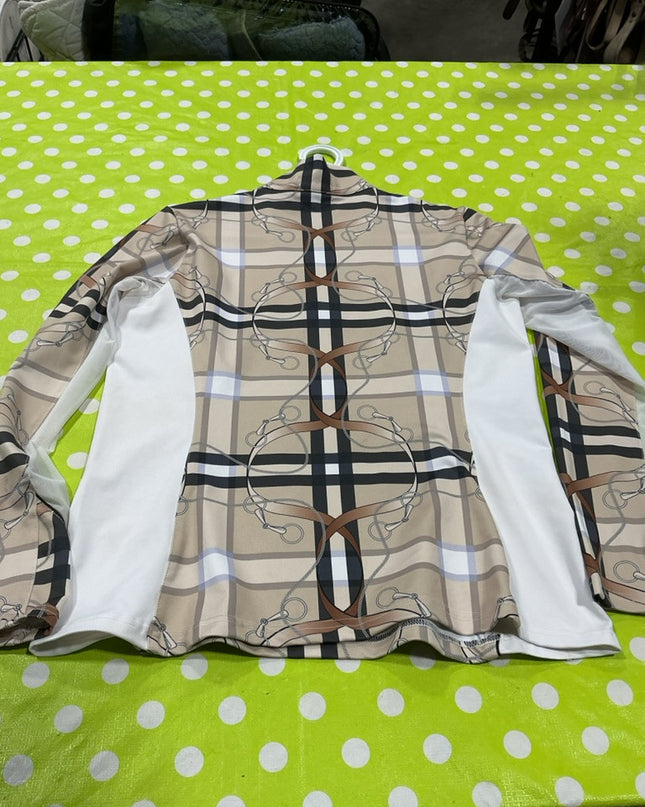 Shirt English Arista Black/Beige Pattern Large Mesh Sleeves
