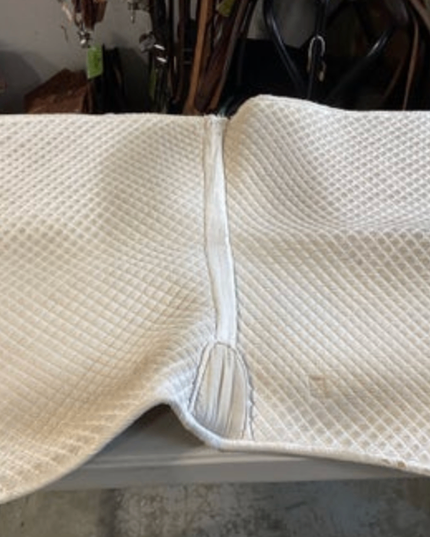 English Saddle Pads White Frayed