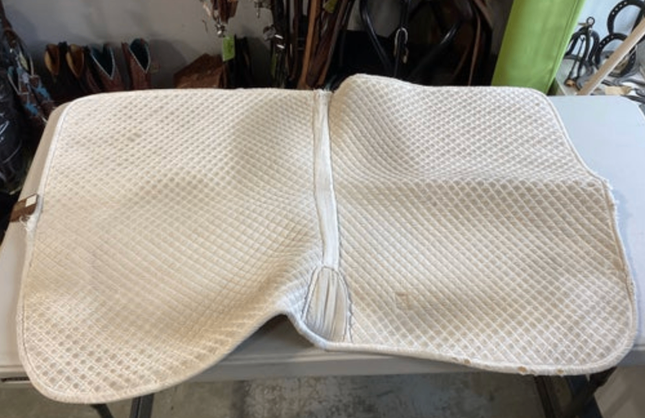 English Saddle Pads White Frayed