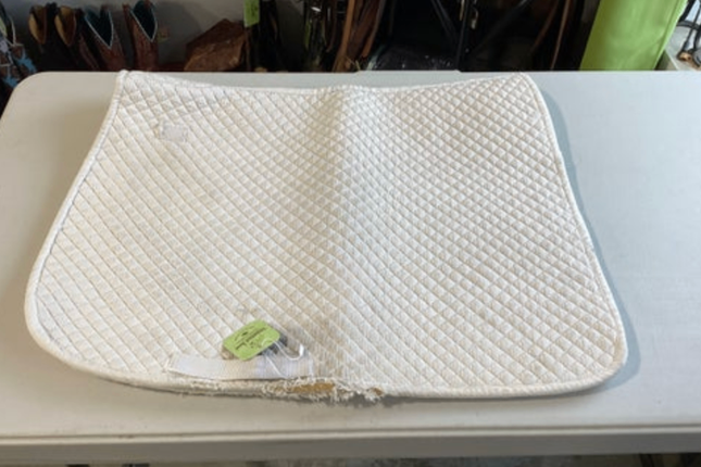 English Saddle Pads White Frayed