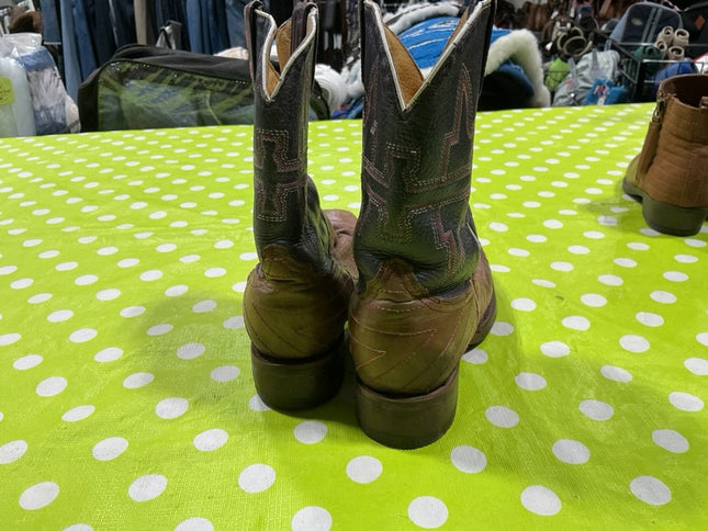 Cowboy Boots Size 3 Tin Haul Brown Leather
